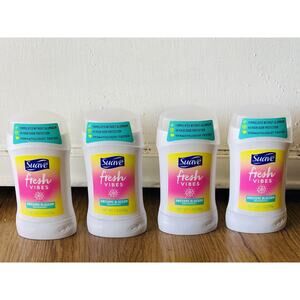 Lot 4 Suave Women’s 48HR Deodorant Fresh Vibes Awesome Blossom, 1.2 Oz No Alumin